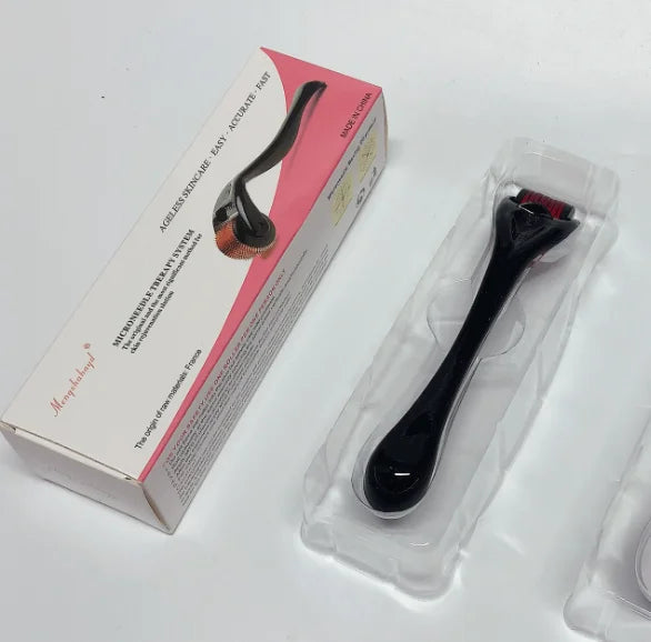 Derma Roller for Skin, Hair & Beard â€?Women and Men Titanium Microneedling Roller for Face & Scalp, Safe & Easy to Use 0.25mm