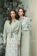 AS 2025 spring summer linen shirt + dress collection high quality print linen and knitting cardigan woman outfit