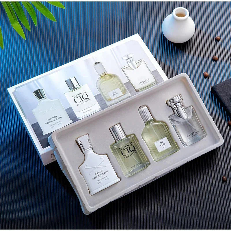 100ml Silver Mountain Water Scent Four PieceSet Lasting Fragrance Men Perfume Gift Box Brand Luxury Refreshing Light Men Perfume