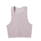 DIY Print Customize Sleeveless Vest Women's Summer High Waist Short Crop Top Fitness Running Yoga Clothes Slim Fast Dry Clothes