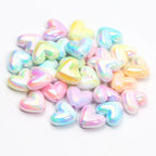 10pcs 15x17mm Macarons ABS Spacer Beads Gradients Heart Acrylic Beads For Diy Jewelry Making Bracelet Necklace Earrings Pendant