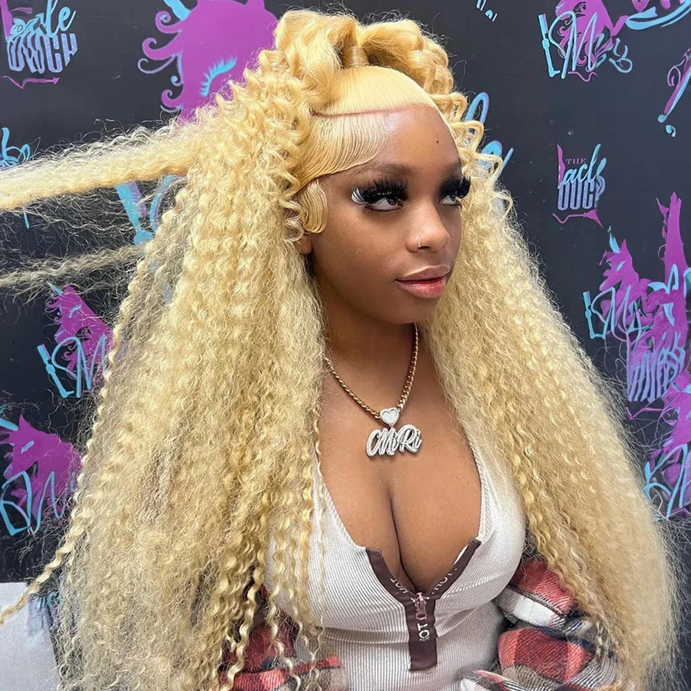 Deep Wave 13x6 HD Lace Frontal Human Hair Wig 30 40 Inch Curly 613 Honey Blonde Water Wave 13x4 Lace Front Wigs For Women 250%