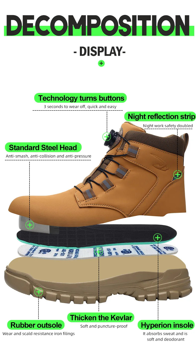 48 Size Steel Toe Cap Light Breathable Sneaker For Men Unisex Work Safety Shoes  Anti-smash And Anti-puncture Safety Sneakers