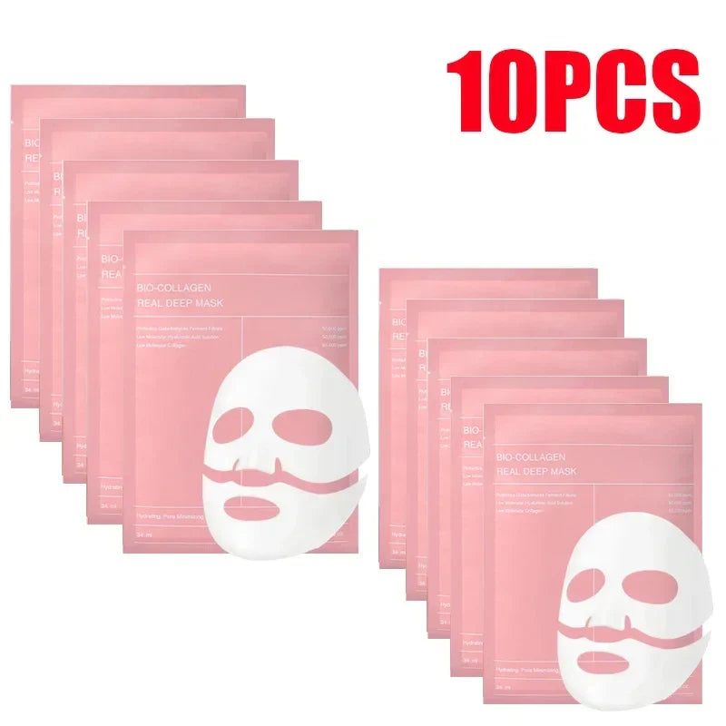 Bio-Collagen Face Mask Shrink Pore Deep Moisturizing Overnight Mask Anti-Wrinkle Hydrating Refreshing Brightening Face Skin Care