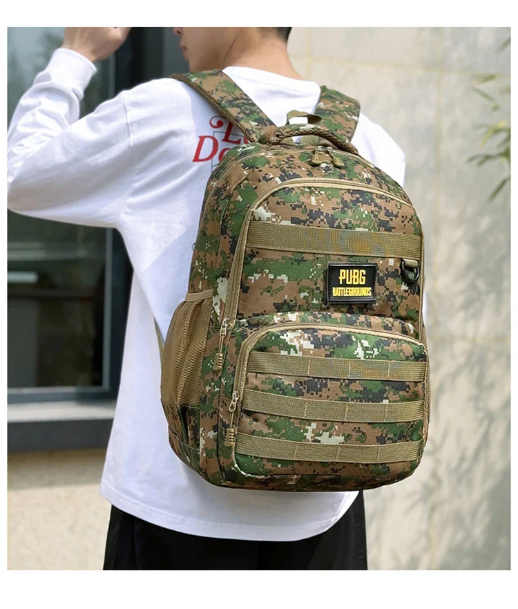 Camouflage Tactical Backpack for Men Large Capacity Outdoor PUBG Style Waterproof Travel School Bag Multifunctional for Daily Us