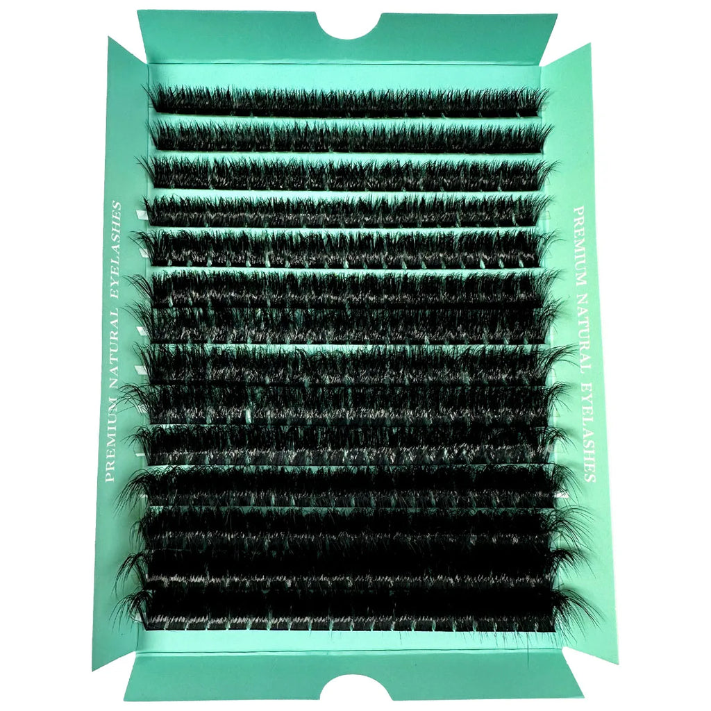 1boxes196/280 Cluster Lashes 5D Fluffy Thick Eyelash Extension D Volume Mixed 8-20MM Tray Faux Mink Lashes Lash Extension Makeup
