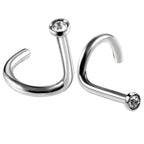 100Pcs/lot Surgical Steel Nose Piercing Stud Earrings Nostril Piercing Crystal Nariz Pirsing Nose Rings for Women Jewelry Gift