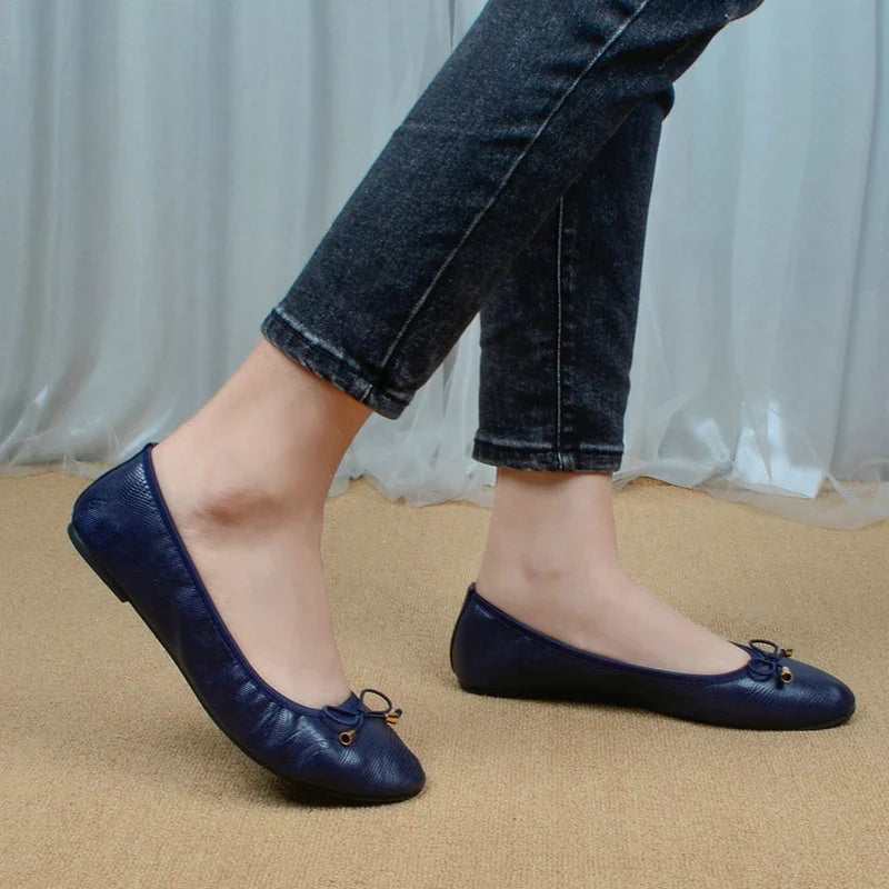 Cosysusy Women's Metallic Ballet Shoes, Casual Soft Sole Flat Shoes, Lightweight & Comfortable Slip On Shoes