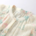 2025 New Women's Spring/Summer Pajama Set 100% Cotton Long Sleeve Long Pants Two Piece Set Large Home Clothes