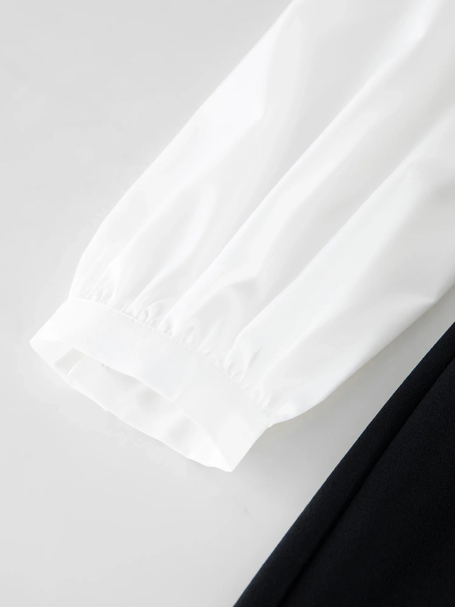 DUSHU Women Autumn Long SLeeve Dresses Office Lady Temperament Polo Neck A-LINE Long Dress Fake Two Patchwork Dress 24DS83358