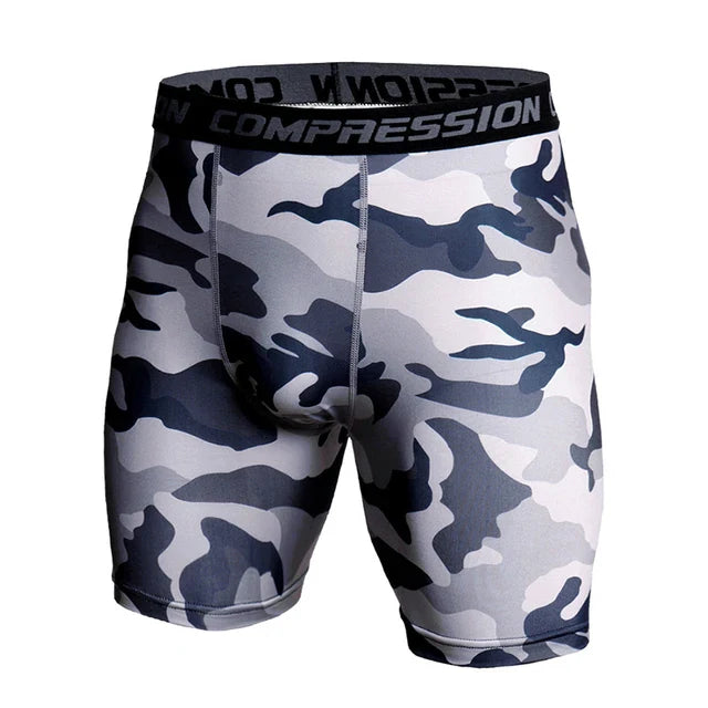 Compression Shorts Men 3D Print Camouflage Bodybuilding Tights Short Men Gyms Shorts Male Muscle Sport Elastic Running Shorts