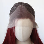 13*4 Dark Brown Synthetic Lace Front Wigs Chocolate Brown Long Straight Lace Front Wig for Women Pre Plucked Natural Hairline