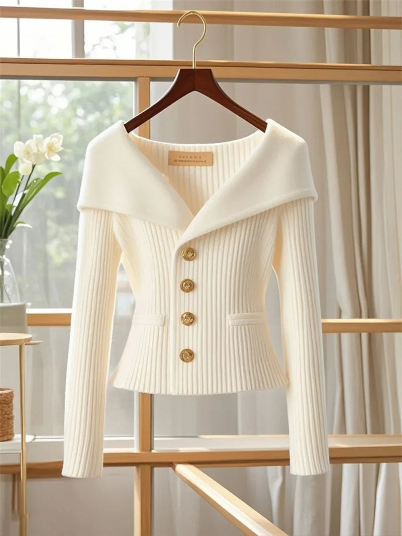 2025 New Women Cardigan Sweater High Quality High-end chic Long Sleeve Knitwear Autumn Winter Female Clothes Sweater Jacket