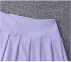 2024 New Best-Selling Pleated Nylon Spandex High Waisted Pocket Skirt With Anti Glare A-Line Sports Tennis Skirt