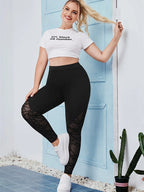 2024 new women's plus-size European and American style fashion slimming style yoga nine-point pants
