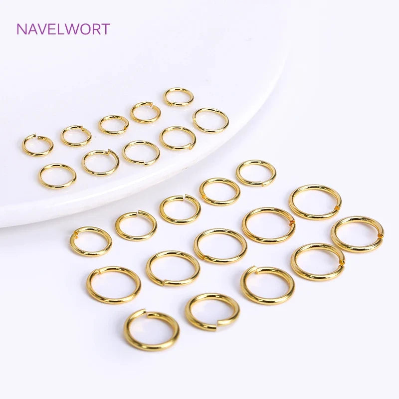 18K Gold Plated Split Rings Connecting Ring Brass Open Jump Rings Accessories For Jewelry DIY Jewelry Material Wholesale