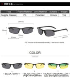 1/2PCS Night Vision Glasses Men Anti-Glare Driving Goggle Half Frame Polarized Sunglasses for Driver UV400 Day and Night Glasses