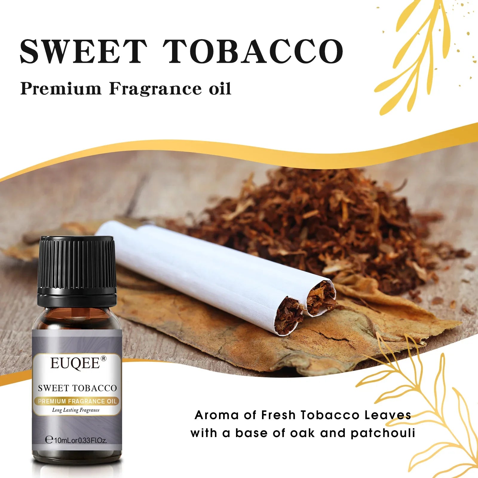 EUQEE 10ML Men's Fragrance Oil For Car Diffuser,Making Candle Leather Forest Pine Coffee Cake Cedarwood Bay Rum 1pcs/3pcs/6pcs