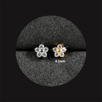 1PC ASTM F136 Titanium Flower CZ Labret Stud Internal Thread Piercing Lip Stud Daith Conch Earring Piercing Jewelry Wholesale
