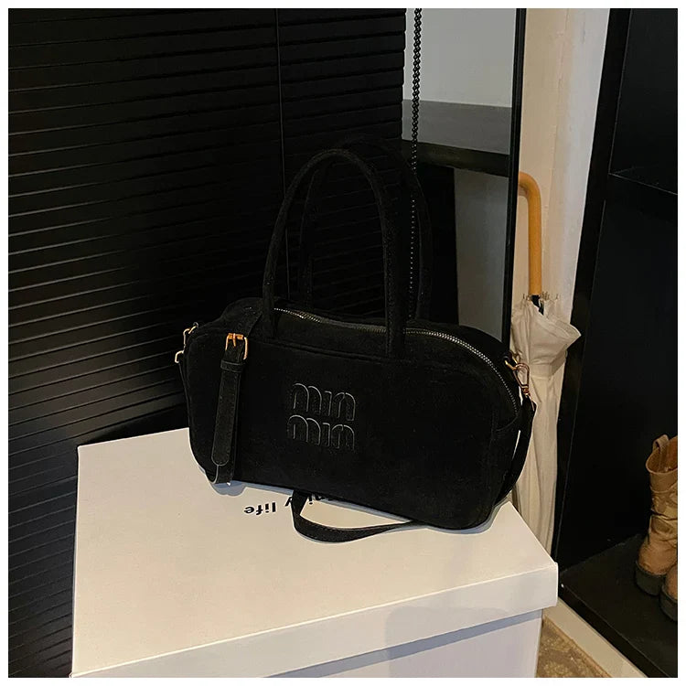 2025 new high-end luxury designer Boston handbag female niche retro fashion all-match pillow bag shoulder messenger bag trend