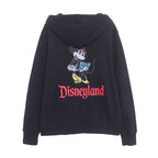 Disneyland Sweatshirt Castle Shining  Mickey Disneyworld Letter Glitter Minnie Unisex Couple Women Zip Pocket Hooded Jumper Top