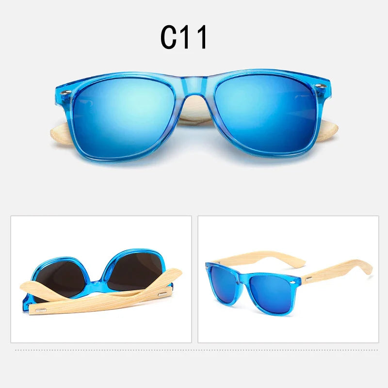 16 color Bamboo Sunglasses Men Wooden Sunglasses Women Brand Designer Mirror Original Wood Sun Glasses retro de sol masculino