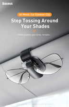 Baseus Car Eyeglass Storage Clip Sun Visor Sunglasses Holder for Auto Card Ticket Stand Interior Accessories Car Eyeglass Holder