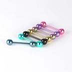 7pcs/lot Titanium Plated Piercing Tongue Rings Bars Girls 14G Tongue Piercing Barbells Stainless Steel Body Jewelry SD84