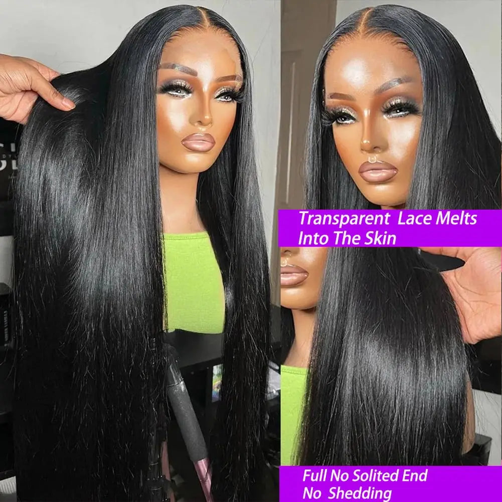 200% Density Hd Lace Front Wigs Human Hair Straight 13x4 Full Frontal Real Large Lace Wig 15A Grade 100% Virgin Human Hair