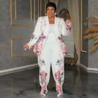 2 Piece Women Sets 2024 New Arrival Plus Size Autumn Winter Matching Two Pieces Sets Blazers Top Pants Suits Outfits Clothing