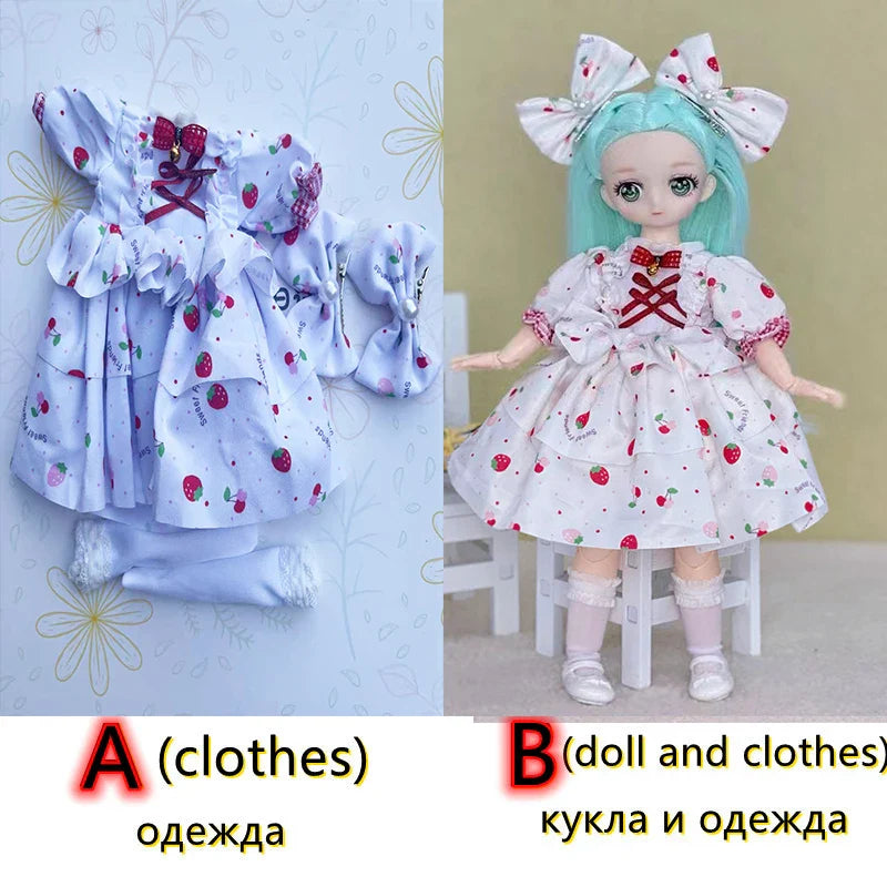 30cm Two-dimensional Doll Comic Face 1/6 Bjd Doll or Dress Up Clothes Children's Girl Birthday Gift Toys Kids Toys