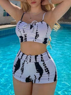 2025 Print High Waist String Two Piece Bikini Women Swimwear Female Swimsuit Bathers Bathing Swimming Suit Beachwear Summer