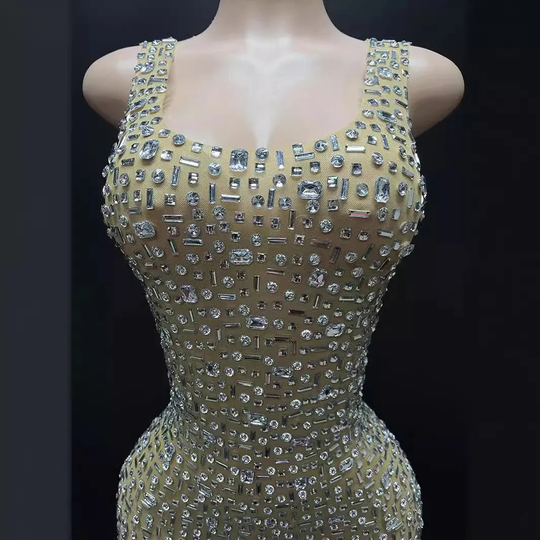 Diamonds Wedding Dress for Women Goddess Senior Photoshoot Props Homecoming Celebrate Birthday party dress New Year's Dress