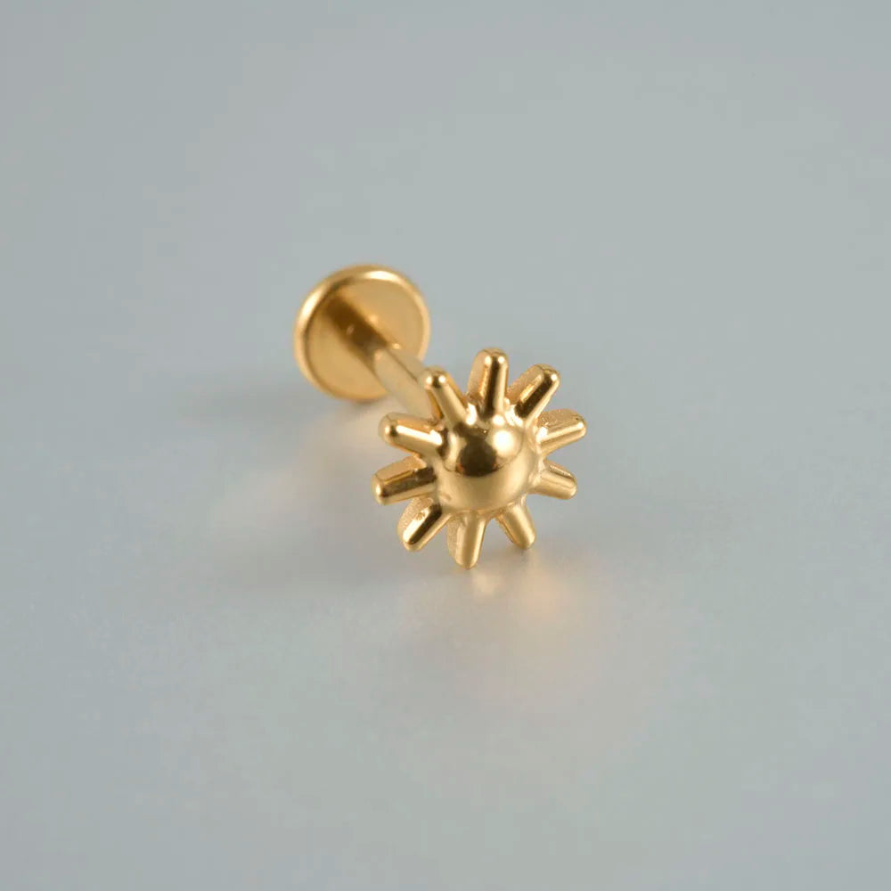 ASTM F136 Solid Titanium Internally Threaded Cross Cz Cartilage Earrings Stud Helix Tragus Lobe Piercing Labret Lip Ring Jewelry