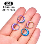 ASTM F136 Titanium 16G Moon Septum Hoop Ring Anodizing Hinged Segment Nose Clicker Tragus Helix Daith Earring Piercing Jewelry