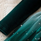 2025 Red Christmas Dress for Baby Girls Winter Long Sleeve Mesh Dresses for 3-8Yrs Kid Star Sequin Birthday Party Princess Dress