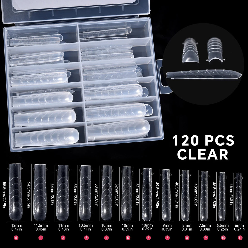 120Pcs Nail Forms For UV Gel Quick Building Extension Top Molds Dual Forms Acrylic Nail Art Tips Nails Accessories Tools