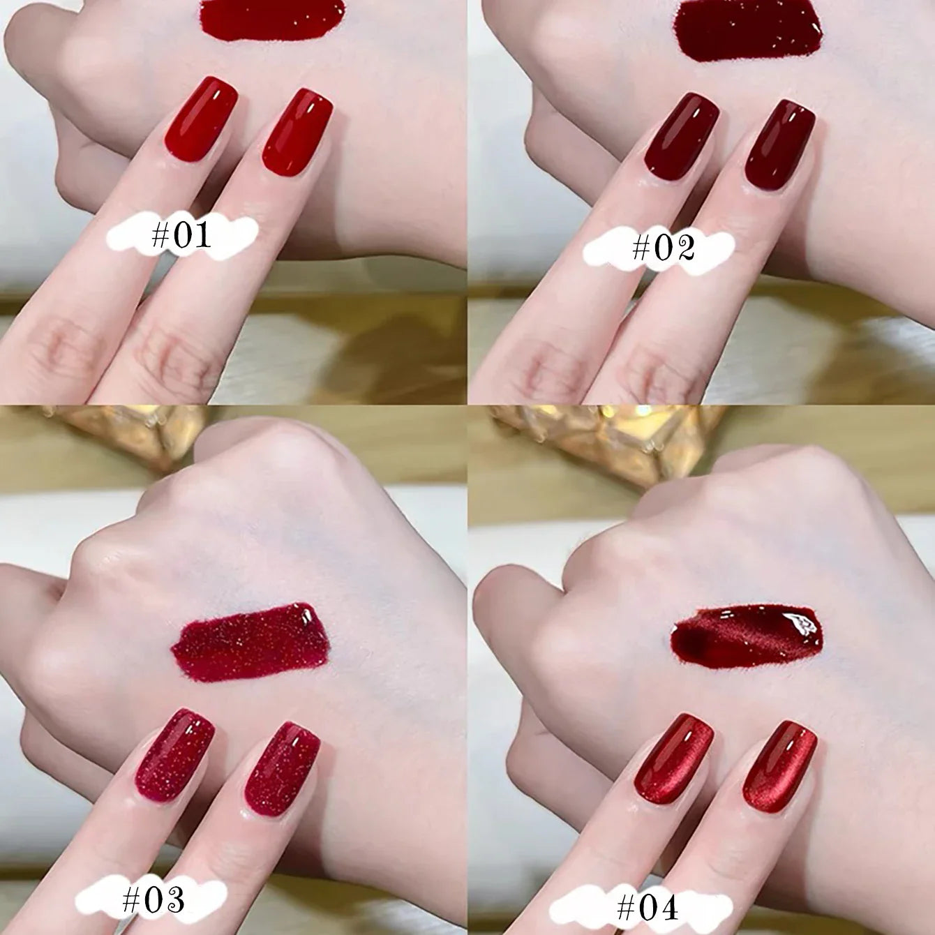 1-3pcs PSK 2025 New Whitening Purple Glass Beads Starry Crystal Nail Art Purple Glass Bead Cat Eye Gel Nail Polish Nail Supplies