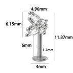 361L Surgical Steel Marquise Vertical Post Helix Piercing Crown/Butterfly Earrings Cartilage Helix Stud Body Piercing Jewelry