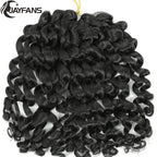 1- 5 Packs 8 inch Jumpy Wand Curl Jamaican Bounce Crochet Hair Natural Black Wand Curls Crochet Hair Short Curly Crochet Braids