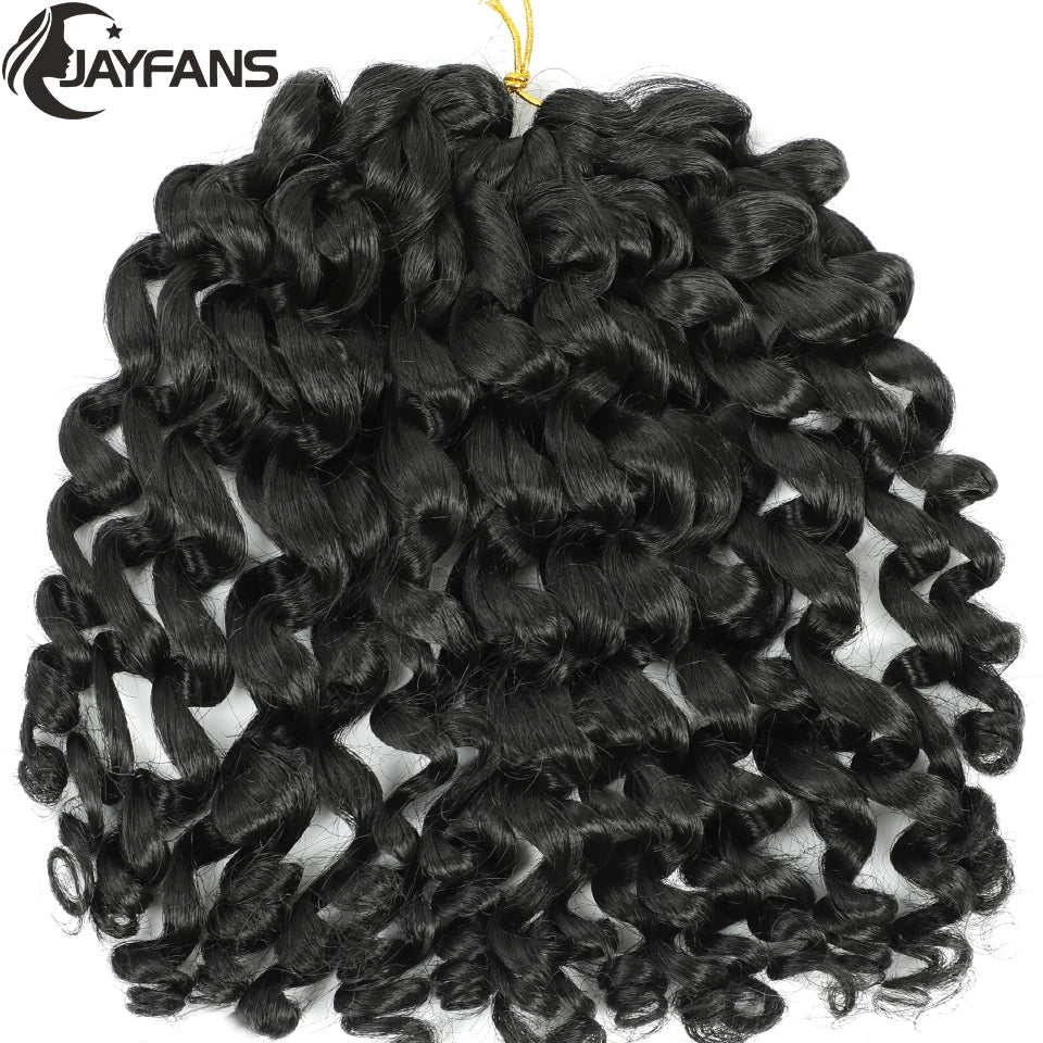 1- 5 Packs 8 inch Jumpy Wand Curl Jamaican Bounce Crochet Hair Natural Black Wand Curls Crochet Hair Short Curly Crochet Braids