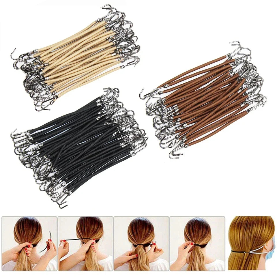 5/10/20 Pieces of Fashionable Double Hook Headband Rubber High Elasticity Design Headband Ponytail Headwear Women's Accessories