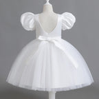 Elegant Girl Fluffy Dress Flower Baby Wedding Ceremony Costume Birthday Outfits White 1st Communion Tutu Gown Kids Gala Clothes