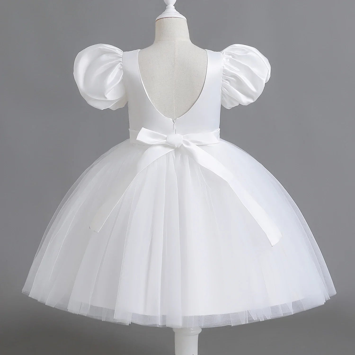 Elegant Girl Fluffy Dress Flower Baby Wedding Ceremony Costume Birthday Outfits White 1st Communion Tutu Gown Kids Gala Clothes