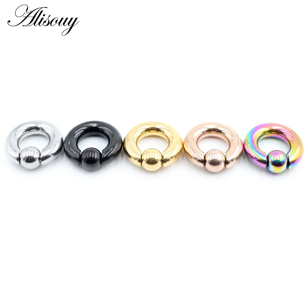 Alisouy 1pc Surgical Steel Captive Hoop Rings BCR Ring Eyebrow Ear Tragus Piercing Nose Closure Nipple Bar Lips Body Jewelry