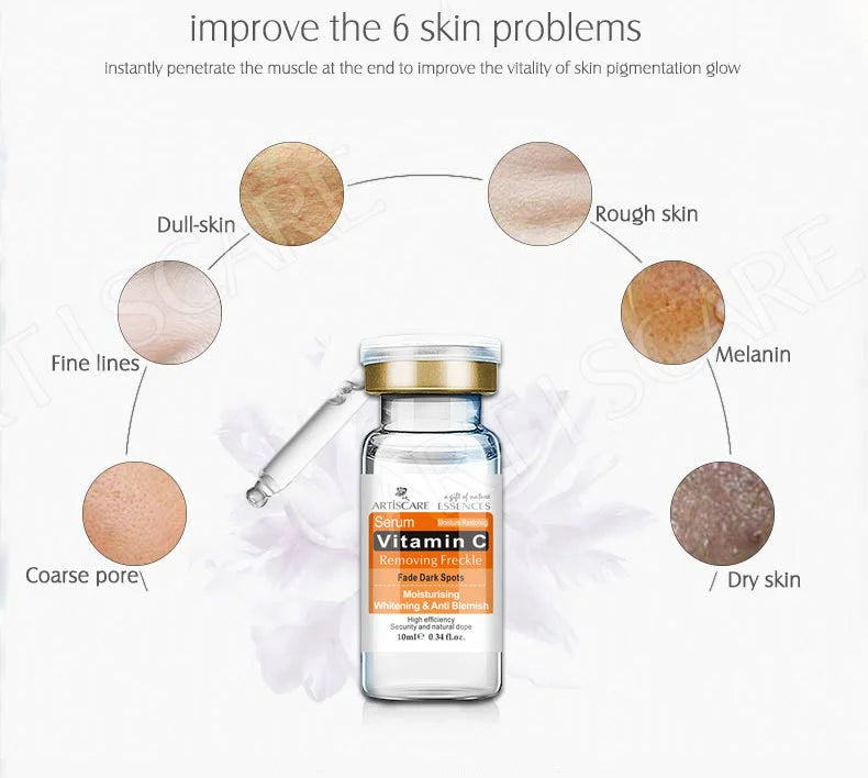 ARTISCARE Vitamin C Serum for Face Moisturizing 4Pcs Hyaluron Acid Facial Care Nourishing Essence SkinCare Products