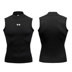 Compression Shirt Men Summer Sportswear Running Vest Elastic Quick Dry Sport Sleeveless Tops Tee Turtleneck Gym Workout Tank Top
