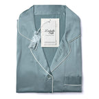 100% Real Mulberry Silk Womens Pajamas Set Sleepwear Pjs Button Down Short Sleeve Shirt Top and Shorts Loungewear 2 Piece M-4XL