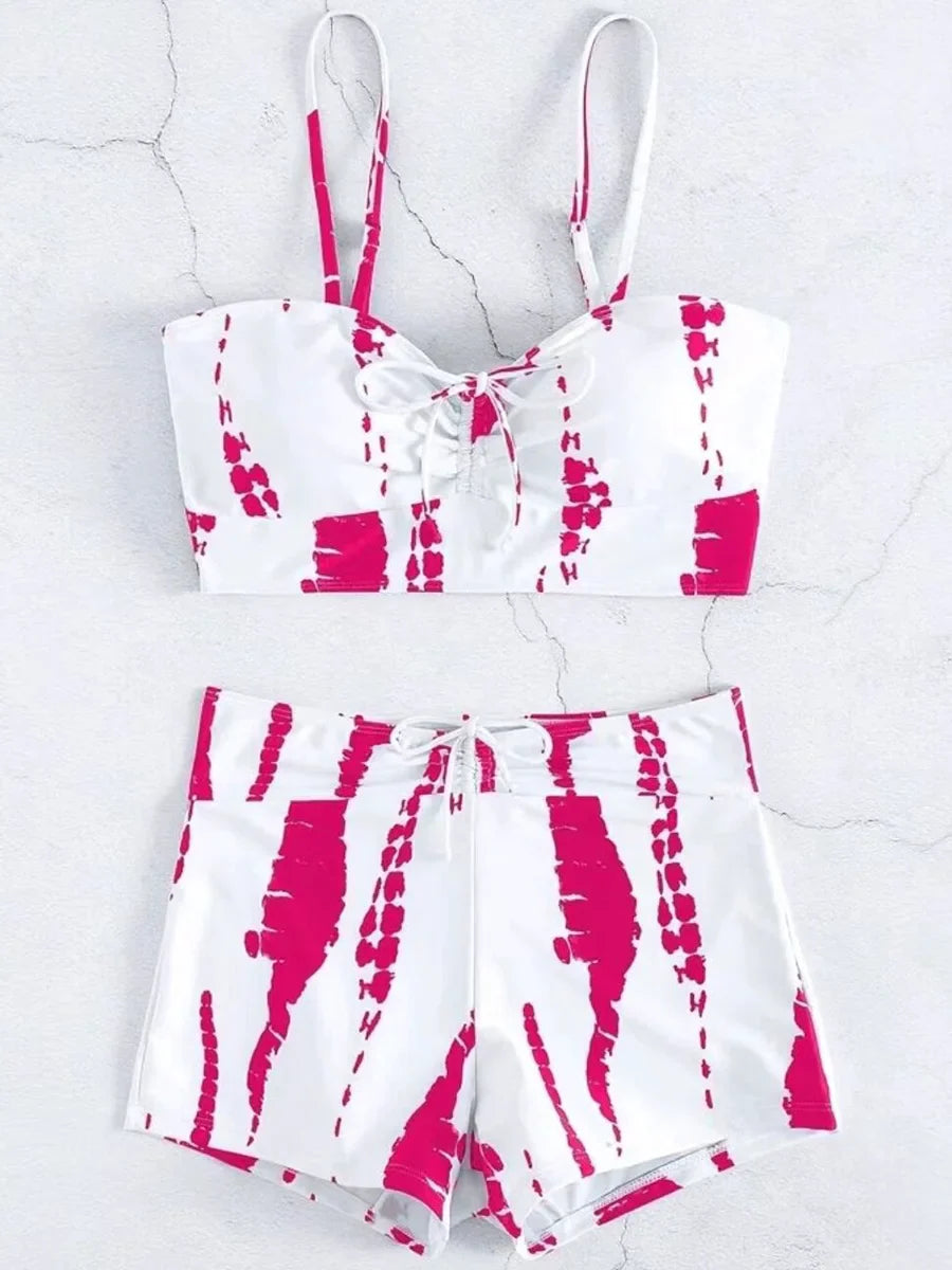2025 Print High Waist String Two Piece Bikini Women Swimwear Female Swimsuit Bathers Bathing Swimming Suit Beachwear Summer