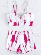 2025 Print High Waist String Two Piece Bikini Women Swimwear Female Swimsuit Bathers Bathing Swimming Suit Beachwear Summer